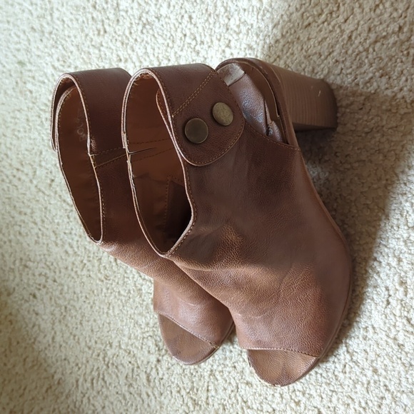 Corky's Brown Open Toe Slingback 3.5" Inch Heeled Sandals Size 9 - Picture 4 of 11